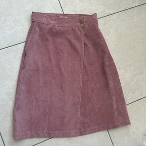 M MoVint Corduroy Mauve Wrap Skirt